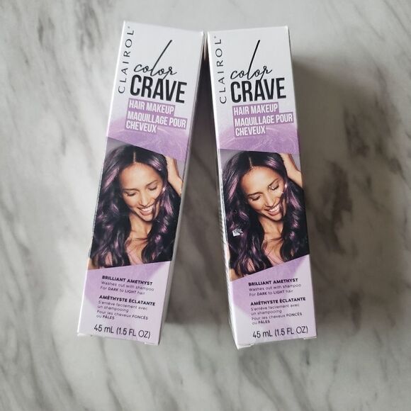 2x Clairol Color Crave Hair Makeup Purple Amethyst NWT - Picture 2 of 4